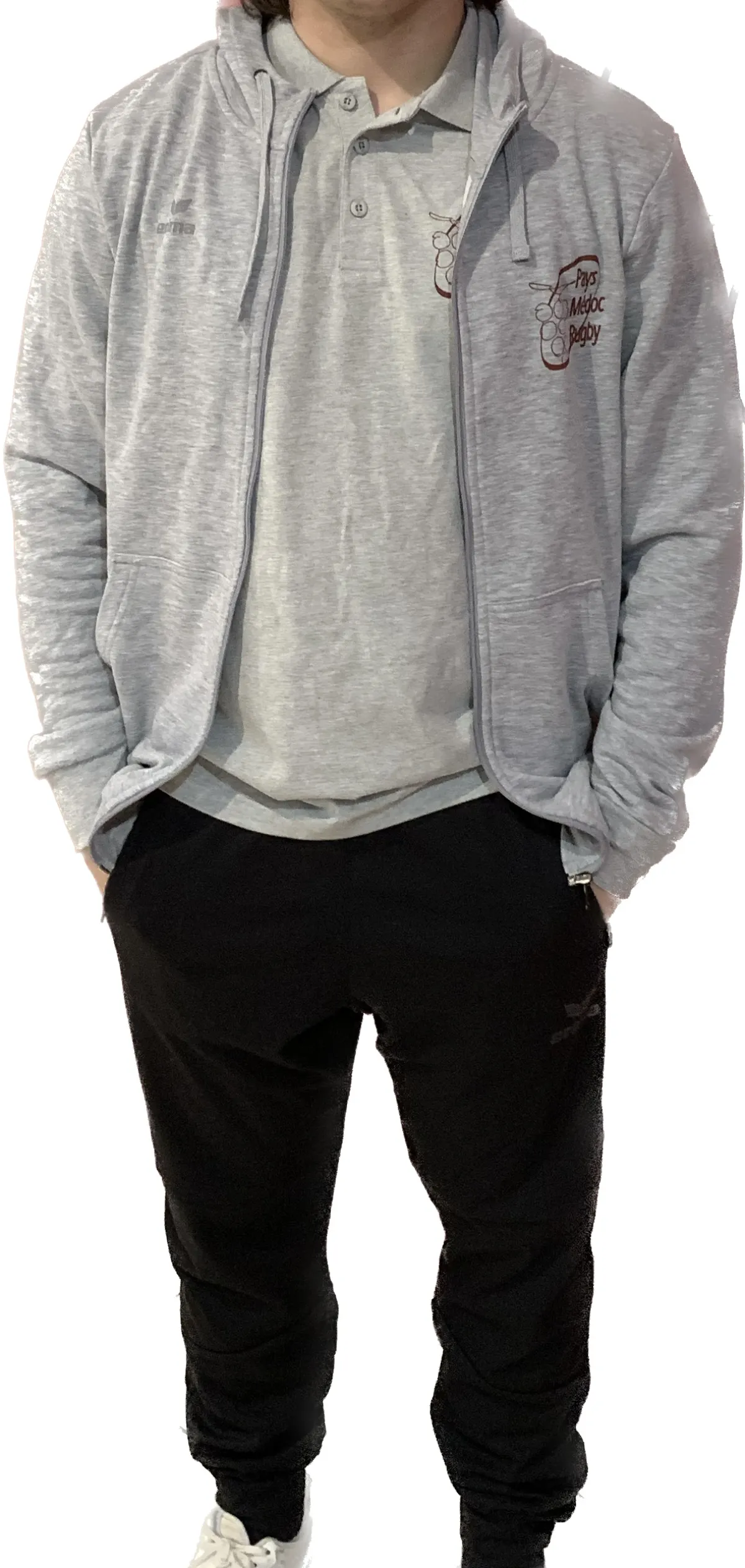 Veste à capuche gris clair